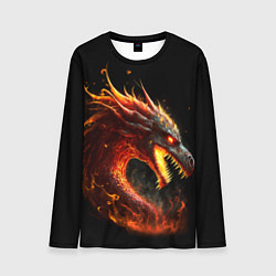 Лонгслив мужской Яростный огненный дракон, цвет: 3D-принт
