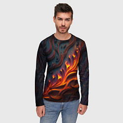 Лонгслив мужской Огненный орнамент с языками пламени, цвет: 3D-принт — фото 2