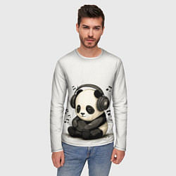 Лонгслив мужской Милая панда в наушниках, цвет: 3D-принт — фото 2
