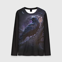Лонгслив мужской Ворон во мраке, цвет: 3D-принт