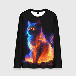 Лонгслив мужской Огненная кошка, цвет: 3D-принт