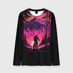 Лонгслив мужской Велопрогулка на закате, цвет: 3D-принт