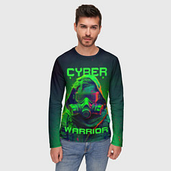 Лонгслив мужской Кибер воин в стиле киберпанк, цвет: 3D-принт — фото 2