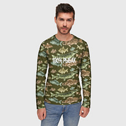 Лонгслив мужской 100 процентов рыбак, цвет: 3D-принт — фото 2