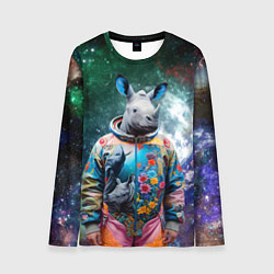 Лонгслив мужской Rhino in spacesuit - neural network, цвет: 3D-принт