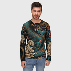 Лонгслив мужской Японский змей Irezumi, цвет: 3D-принт — фото 2