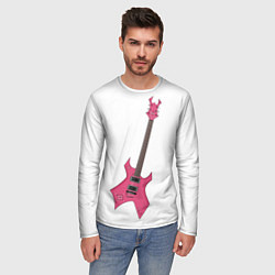 Лонгслив мужской Розовая гитара, цвет: 3D-принт — фото 2