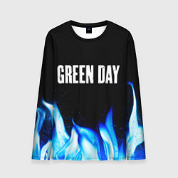 Лонгслив мужской Green Day blue fire, цвет: 3D-принт