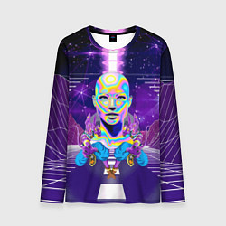 Лонгслив мужской Goddess with two Beerus - vaporwave, цвет: 3D-принт