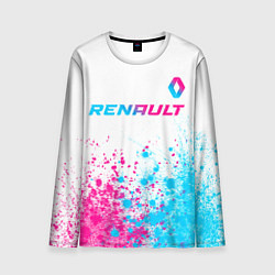 Мужской лонгслив Renault neon gradient style: символ сверху