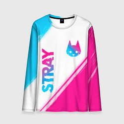 Мужской лонгслив Stray neon gradient style: надпись, символ