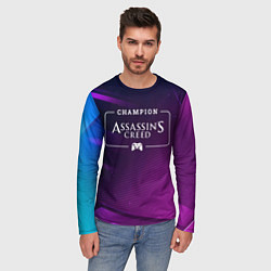 Лонгслив мужской Assassins Creed gaming champion: рамка с лого и дж, цвет: 3D-принт — фото 2