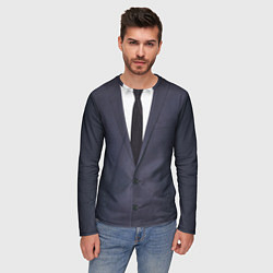 Лонгслив мужской Деловой пиджак с рубашкой, цвет: 3D-принт — фото 2
