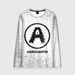 Лонгслив мужской Aerosmith с потертостями на светлом фоне, цвет: 3D-принт
