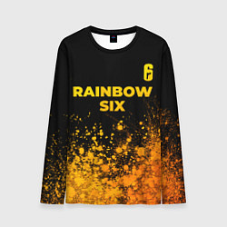 Лонгслив мужской Rainbow Six - gold gradient: символ сверху, цвет: 3D-принт