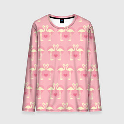 Лонгслив мужской Любовный паттерн с фламинго, цвет: 3D-принт