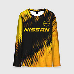 Лонгслив мужской Nissan - gold gradient: символ сверху, цвет: 3D-принт