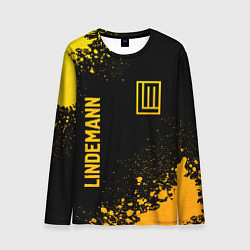Лонгслив мужской Lindemann - gold gradient: надпись, символ, цвет: 3D-принт