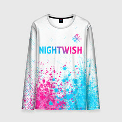 Лонгслив мужской Nightwish neon gradient style: символ сверху, цвет: 3D-принт