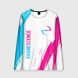 Лонгслив мужской Evanescence neon gradient style: надпись, символ, цвет: 3D-принт