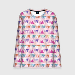Лонгслив мужской Цветные треугольники, цвет: 3D-принт