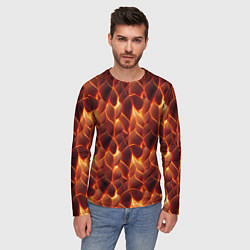 Лонгслив мужской Огненная мозаичная текстура, цвет: 3D-принт — фото 2