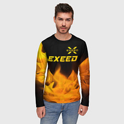 Лонгслив мужской Exeed - gold gradient: символ сверху, цвет: 3D-принт — фото 2