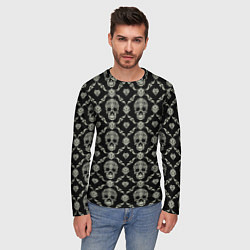 Лонгслив мужской Узор с черепами Pattern with skulls, цвет: 3D-принт — фото 2