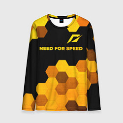 Лонгслив мужской Need for Speed - gold gradient: символ сверху, цвет: 3D-принт