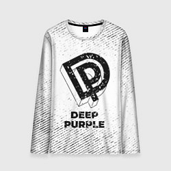 Лонгслив мужской Deep Purple с потертостями на светлом фоне, цвет: 3D-принт
