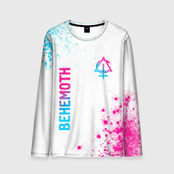 Лонгслив мужской Behemoth neon gradient style: надпись, символ, цвет: 3D-принт