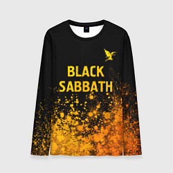 Лонгслив мужской Black Sabbath - gold gradient: символ сверху, цвет: 3D-принт