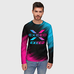 Лонгслив мужской Exeed - neon gradient, цвет: 3D-принт — фото 2