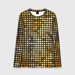 Лонгслив мужской Золотая мозаика, поверхность диско шара, цвет: 3D-принт