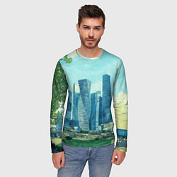Лонгслив мужской Москва-сити Ван Гог, цвет: 3D-принт — фото 2