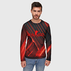 Лонгслив мужской CS GO red neon, цвет: 3D-принт — фото 2
