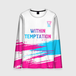 Лонгслив мужской Within Temptation neon gradient style: символ свер, цвет: 3D-принт