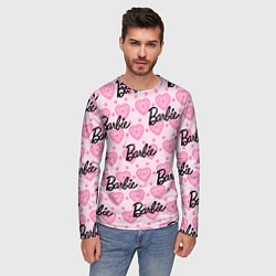 Лонгслив мужской Логотип Барби и розовое кружево, цвет: 3D-принт — фото 2