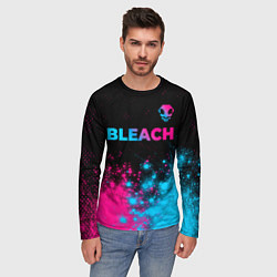 Лонгслив мужской Bleach - neon gradient: символ сверху, цвет: 3D-принт — фото 2