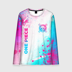 Лонгслив мужской One Piece neon gradient style: надпись, символ, цвет: 3D-принт