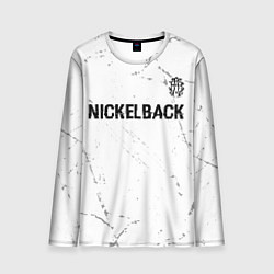Лонгслив мужской Nickelback glitch на светлом фоне: символ сверху, цвет: 3D-принт