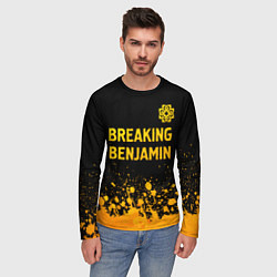Лонгслив мужской Breaking Benjamin - gold gradient: символ сверху, цвет: 3D-принт — фото 2