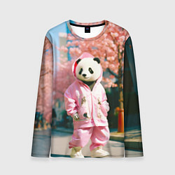 Лонгслив мужской Милая панда в пуховике, цвет: 3D-принт