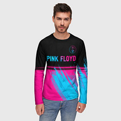 Лонгслив мужской Pink Floyd - neon gradient: символ сверху, цвет: 3D-принт — фото 2