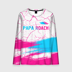 Лонгслив мужской Papa Roach neon gradient style: символ сверху, цвет: 3D-принт