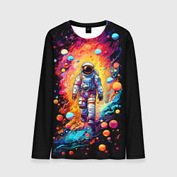 Лонгслив мужской Астронавт на прогулке, цвет: 3D-принт