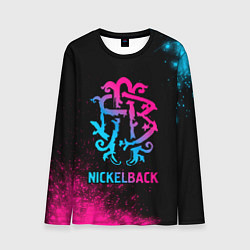 Лонгслив мужской Nickelback - neon gradient, цвет: 3D-принт