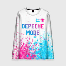 Лонгслив мужской Depeche Mode neon gradient style: символ сверху, цвет: 3D-принт