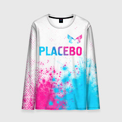 Лонгслив мужской Placebo neon gradient style: символ сверху, цвет: 3D-принт