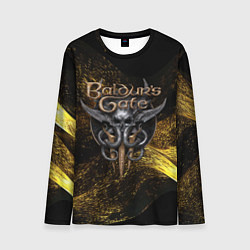 Лонгслив мужской Baldurs Gate 3 logo gold black, цвет: 3D-принт